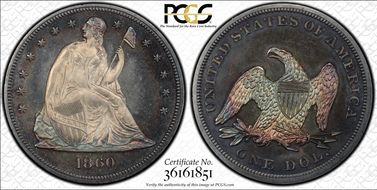 1860 $1 PR64CAM