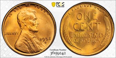 1952-S 1C MS66RD