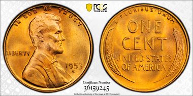 1953-S 1C MS66RD
