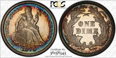 1870 10C PR66CAM