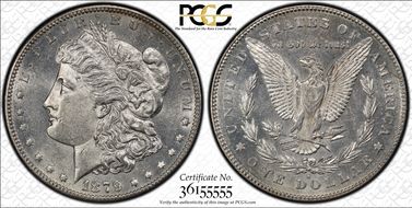 1879-S $1 VAM 34A, Rev. of 1878 AU55