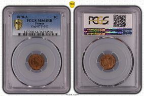1870-A 1C Gad-87 F-103 MS64RB