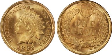 1892 1C MS66+ RD