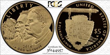 2016-W $5 100th Anniv. Nat'l Parks PR70DCAM