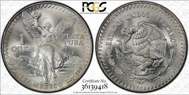 1987-Mo Onza Libertad Ag MS67