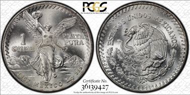 1982-Mo Onza Libertad Ag MS67