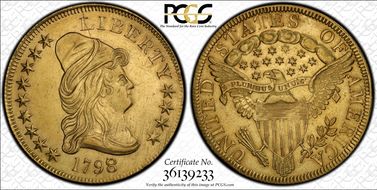 1798/7 $10 9X4 Stars AU55