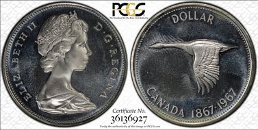 1967 S$1 PL65CAM
