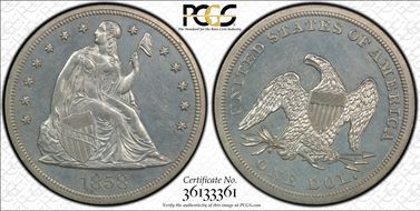 1858 $1 PR63
