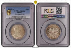 1913-A 2 Mk 25th Year J-111 MS66