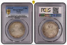 1913-E 3 Mk Leipzig J-140 MS65+
