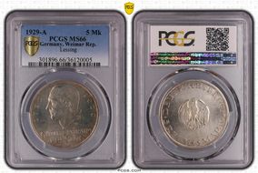 1929-A 5 Mk Lessing J-336 MS66