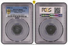 1941-A 5 Pfg Military Issue MS61