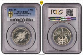 1952-D 5 Mk Nurnberg J-388 PR65
