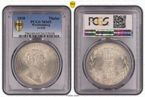 1818 Thaler KM-534 Dav-948 Crown MS65