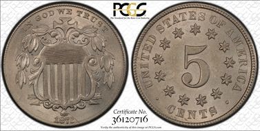 1873 5C Closed 3 MS64