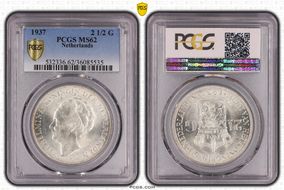 1937 2 1/2 G KM-165  Ag MS62