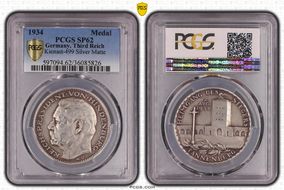 1934 Medal  Kienast-499 Ag Matte E: BAYER FEINSILBER SP62