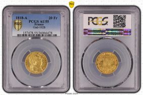 1818-A 20 Fr Gad-1028 AU55