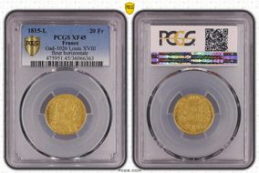 1815-L 20 Fr Gad-1026 Louis XVIII fleur horizontale XF45