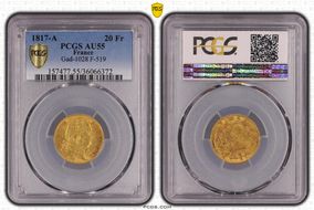 1817-A 20 Fr Gad-1028 F-519 AU55