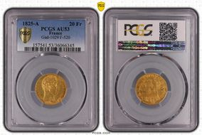 1825-A 20 Fr Gad-1029 F-520 AU53