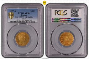 1827-A 20 Fr Gad-1029 4 1/2 feuilles F-520 AU50