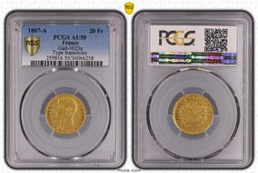 1807-A 20 Fr Gad-1023a F-514 Type transitoire AU50