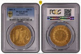1881-A 100 Fr Gad-1137 F-552 AU55