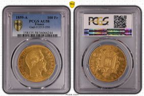 1859-A 100 Fr Gad-1135 F-550 AU58
