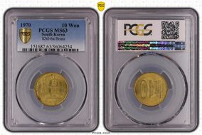 1970 10 Won KM-6a Brass MS63
