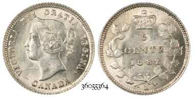 1882-H 5C 1st 8 Rep, Wide 8/Sm 8 MS63