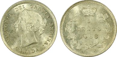 1888 5C ND 1st 8/8/3 3rd 8/8/8 MS63+