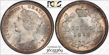 1892 5C WD 1/1 8/8 MS65+