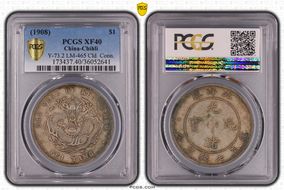 (1908)34 $1 LM-465 Cld. Conn. XF40