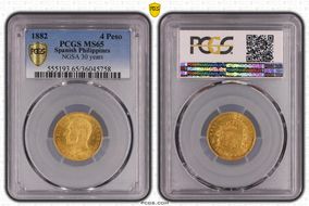 1882 4 Peso KM-151 MS65