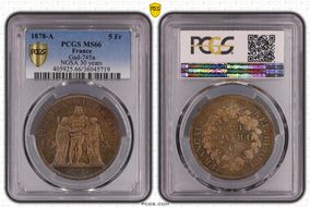 1878-A 5 Fr Gad-745a F-334 MS66