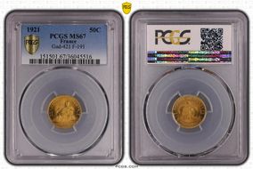 1921 50C Gad-421 F-191 MS67