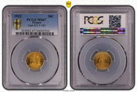 1922 50C Gad-421 F-191 MS67