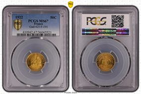 1922 50C Gad-421 F-191 MS67