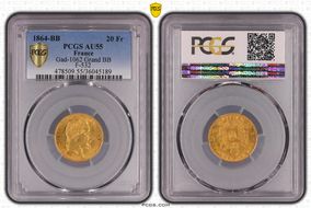 1864-BB 20 Fr Gad-1062 F-532 Grand BB AU55