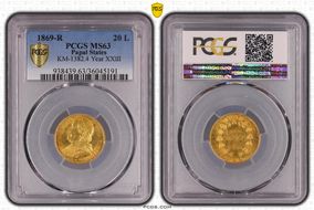 1869-R 20 L Anno XXIII MS63