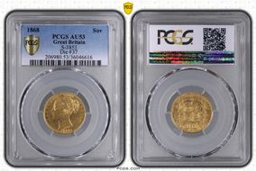 1868 Sov S-3853 AU53