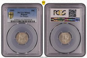 1901 50C DER BELGEN MS62