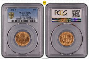 1873-S Sov S-3855 Shield MS62+