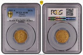 1841-A 20 Fr Gad-1031 AU50