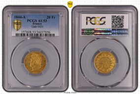 1844-A 20 Fr Gad-1031 AU53