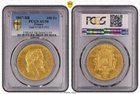 1867-BB 100 Fr Gad-1136 F-551 AU58