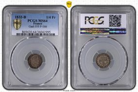 1832-B 1/4 Fr Gad-355 F-166 MS64