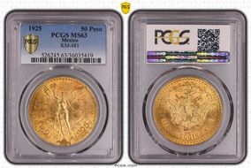 1925 50 Peso KM-481  Au MS63